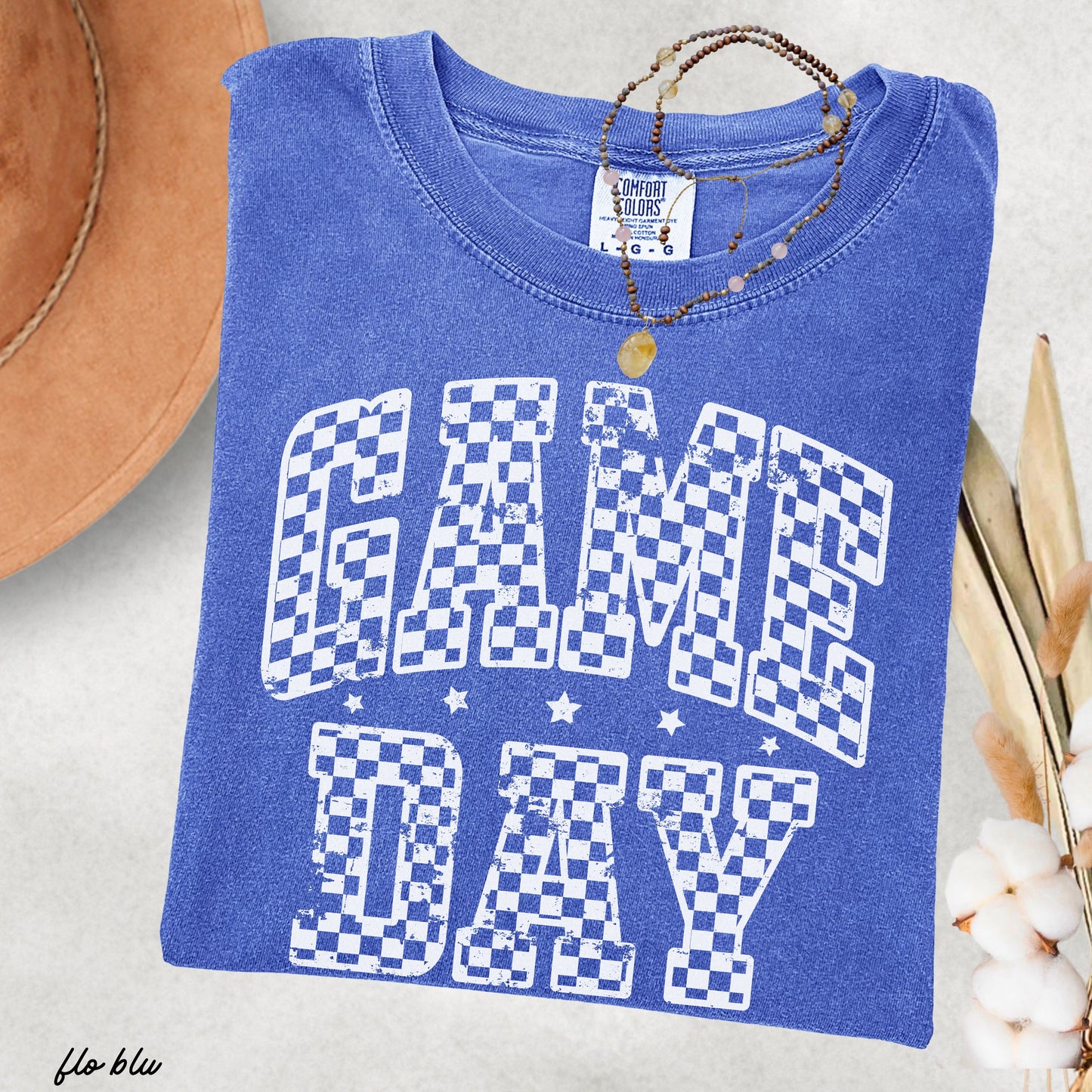 Game Day Checkered Tee *12 Colors (S-3X) Chloe Vs Tank The Boutique
