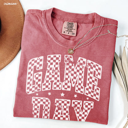 Game Day Checkered Tee *12 Colors (S-3X) Chloe Vs Tank The Boutique