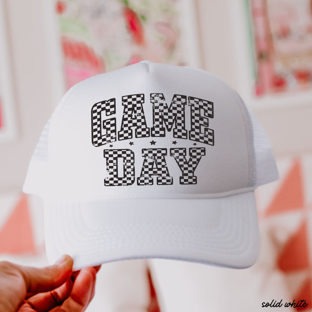 Checkered Game Day Trucker Hat *9 COLORS Chloe Vs Tank The Boutique