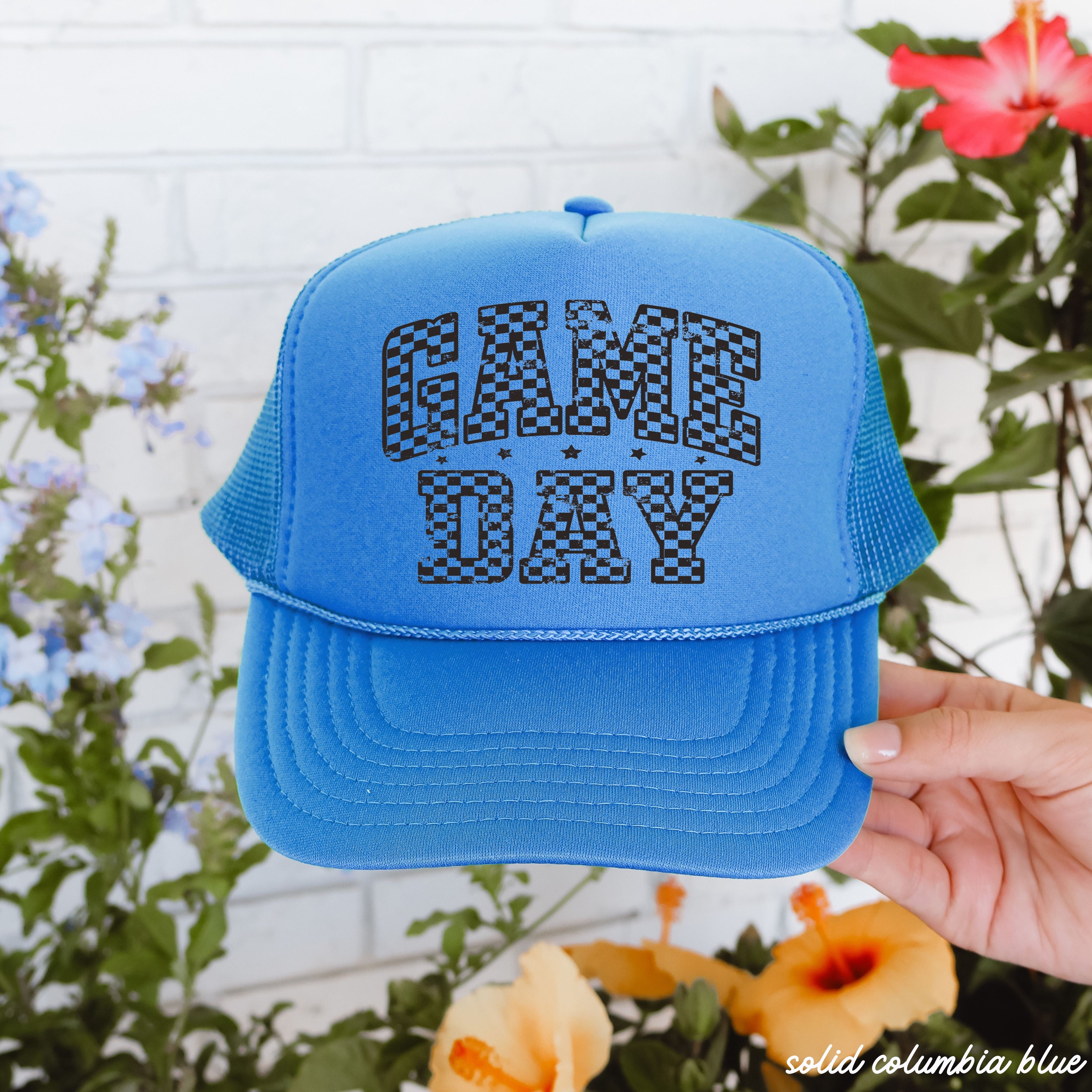 Checkered Game Day Trucker Hat *9 COLORS Chloe Vs Tank The Boutique