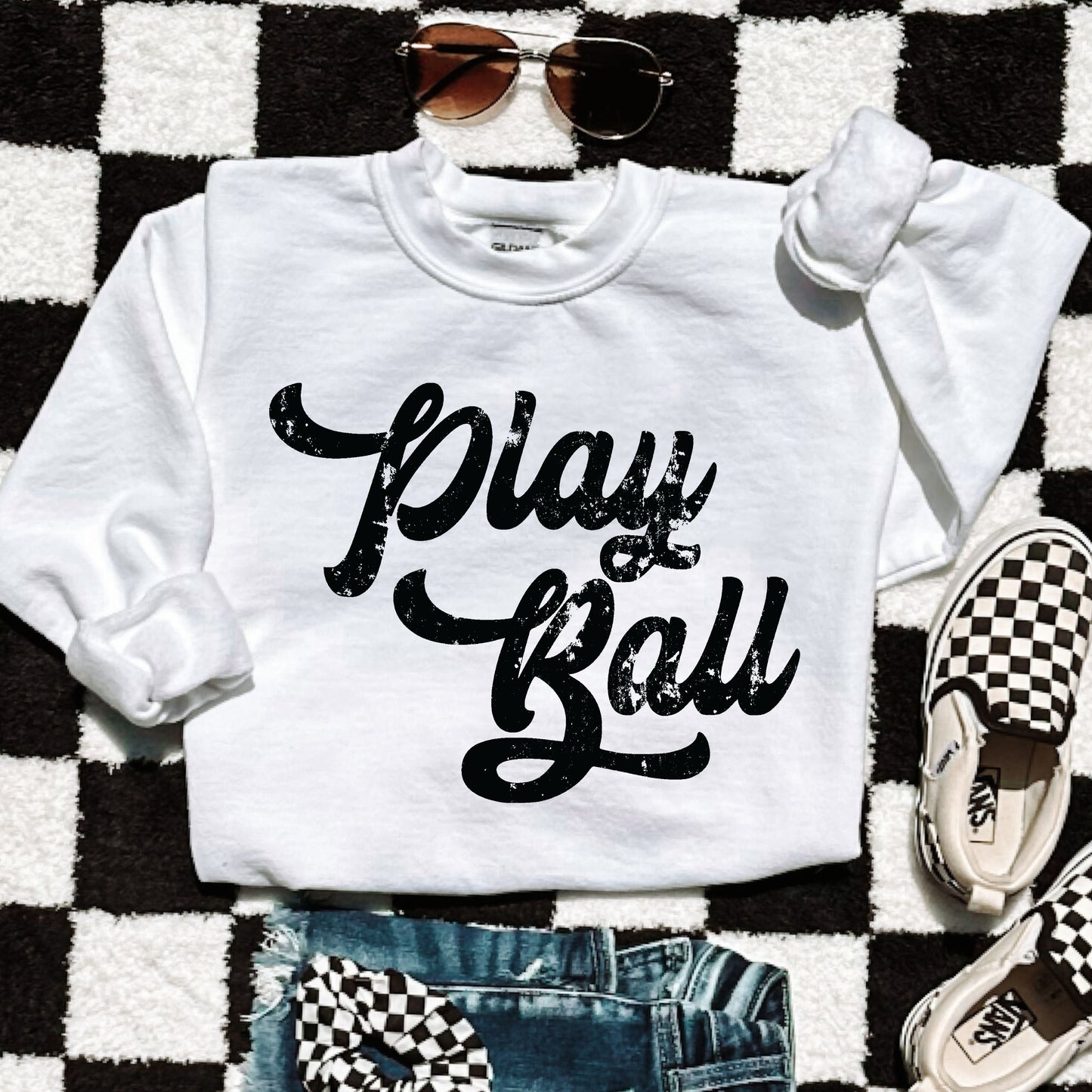 Play Ball Sweatshirt *11 Colors (S-3X) Chloe Vs Tank The Boutique