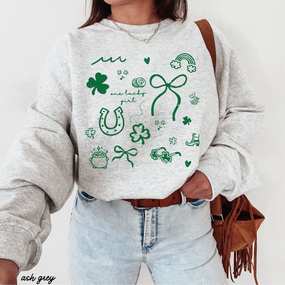 St. Patrick's Day Doodle Sweatshirt *5 Colors (S-3X) Chloe Vs Tank The Boutique