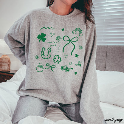 St. Patrick's Day Doodle Sweatshirt *5 Colors (S-3X) Chloe Vs Tank The Boutique