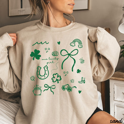 St. Patrick's Day Doodle Sweatshirt *5 Colors (S-3X) Chloe Vs Tank The Boutique