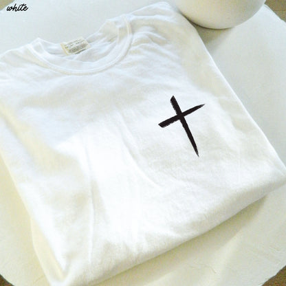 Pocket Cross Comfort Colors Tee *16 Colors (S-3X) Chloe Vs Tank The Boutique
