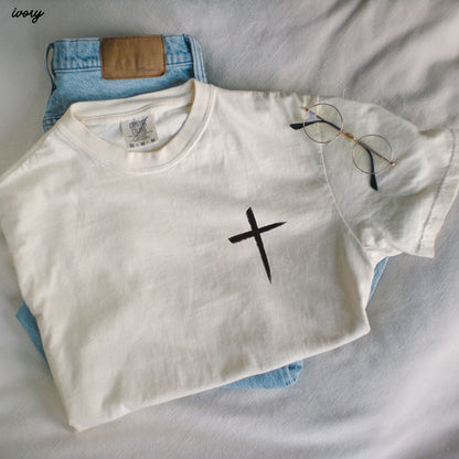 Pocket Cross Comfort Colors Tee *16 Colors (S-3X) Chloe Vs Tank The Boutique