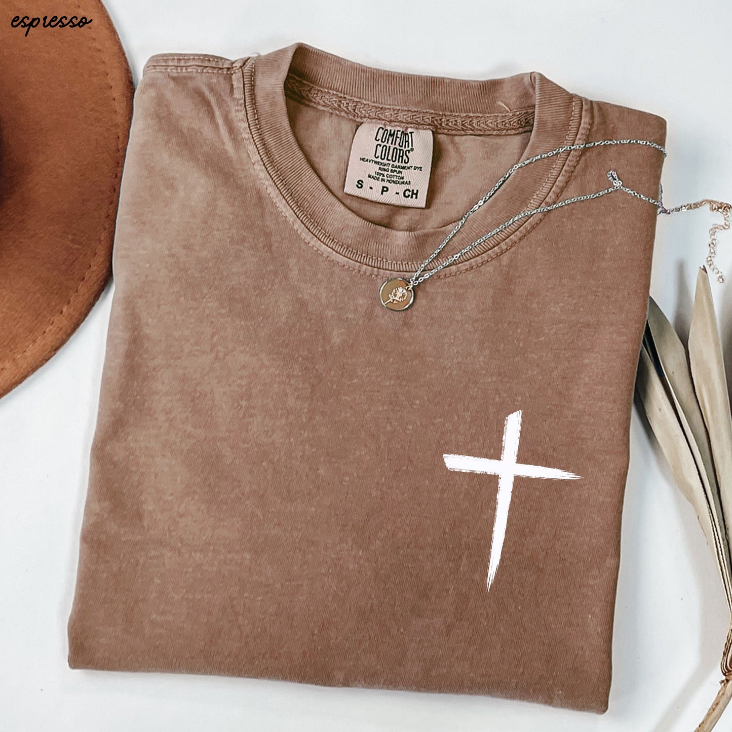 Pocket Cross Comfort Colors Tee *16 Colors (S-3X) Chloe Vs Tank The Boutique
