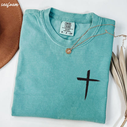 Pocket Cross Comfort Colors Tee *16 Colors (S-3X) Chloe Vs Tank The Boutique