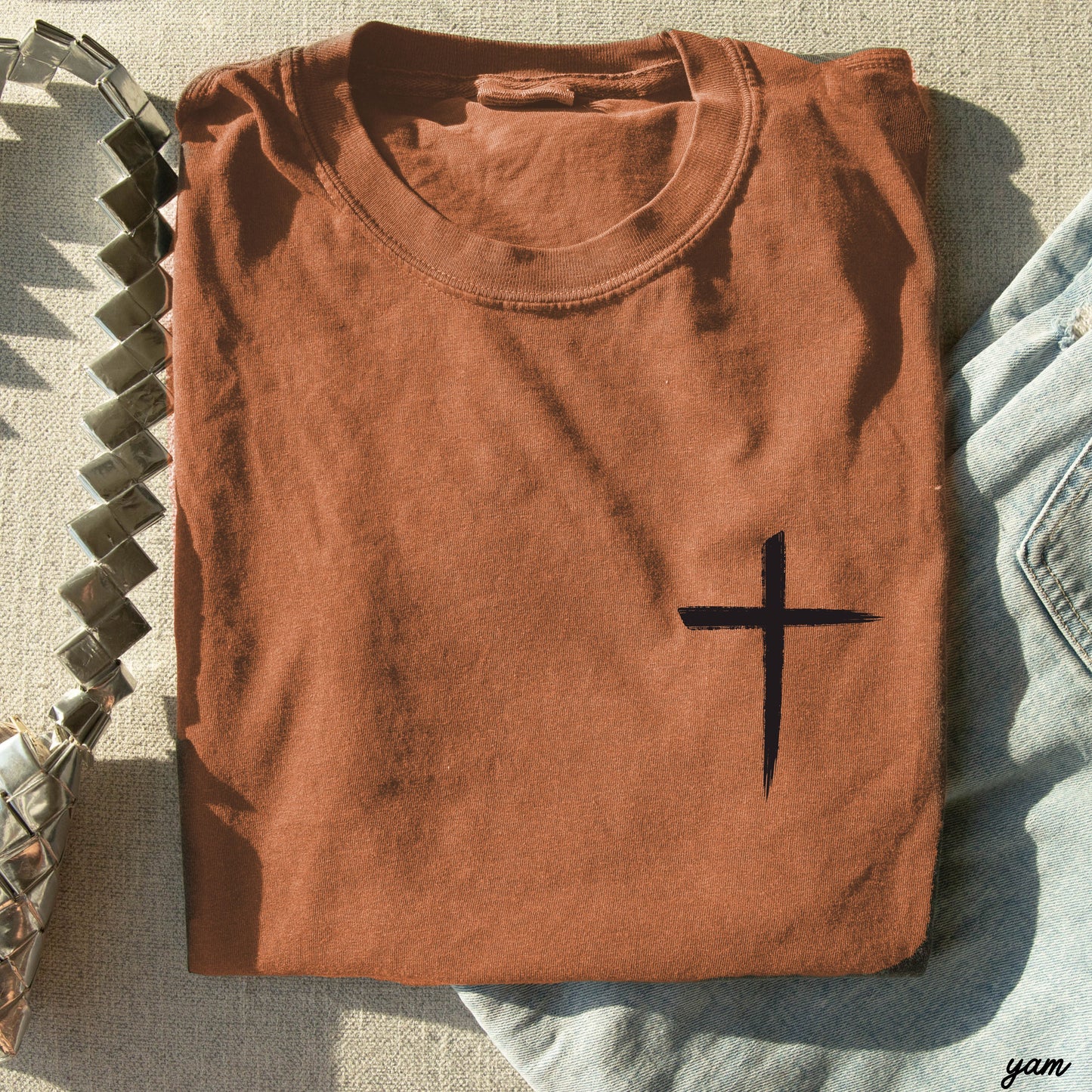 Pocket Cross Comfort Colors Tee *16 Colors (S-3X) Chloe Vs Tank The Boutique
