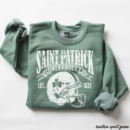 St. Patrick's Football University Sweatshirt *7 Colors (S-3X) Chloe Vs Tank The Boutique