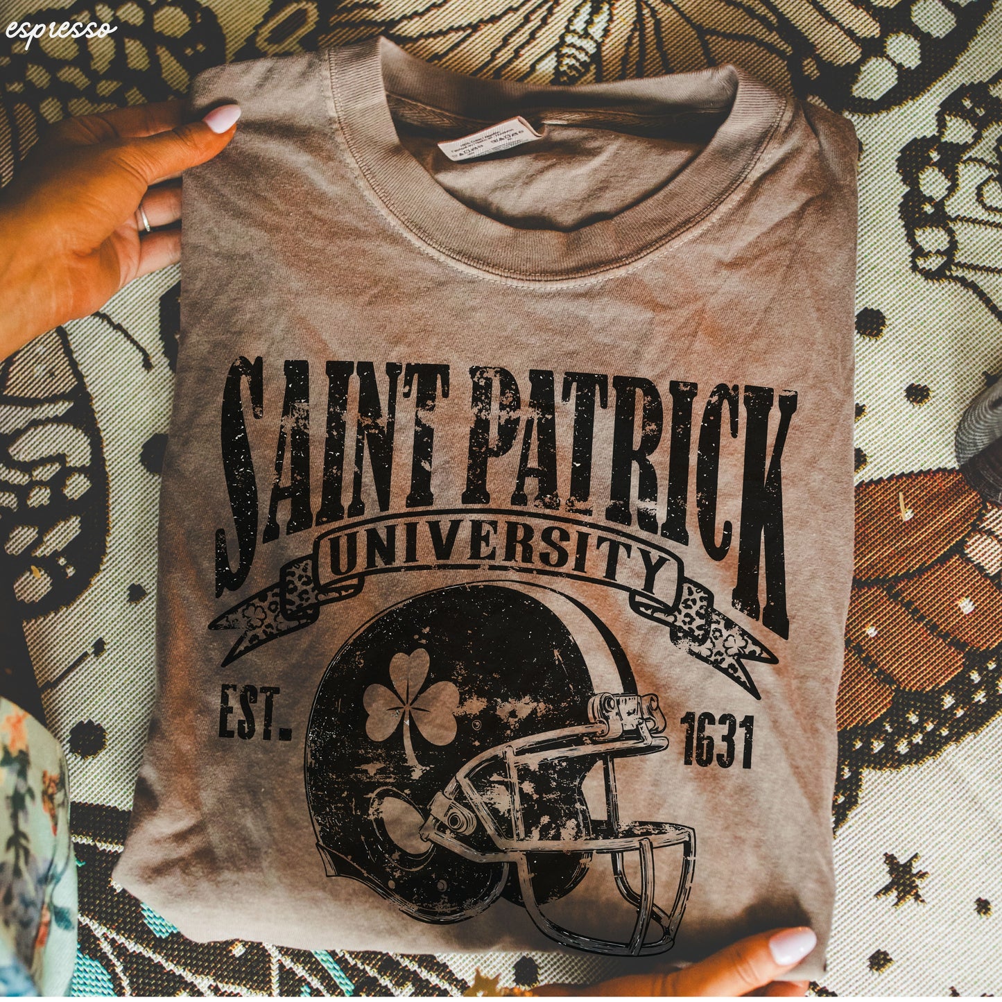 St. Patrick's Football University Comfort Colors Tee *6 Colors (S-3X) Chloe Vs Tank The Boutique