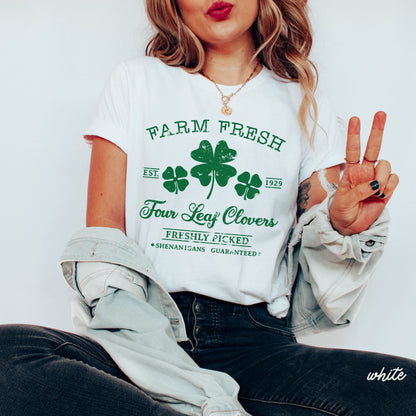 Farm Fresh Clovers Comfort Colors Tee *5 Colors (S-3X) Chloe Vs Tank The Boutique