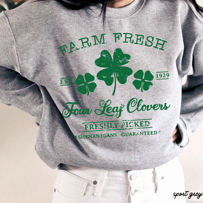 Farm Fresh Clovers Sweatshirt *6 Colors (S-3X) Chloe Vs Tank The Boutique
