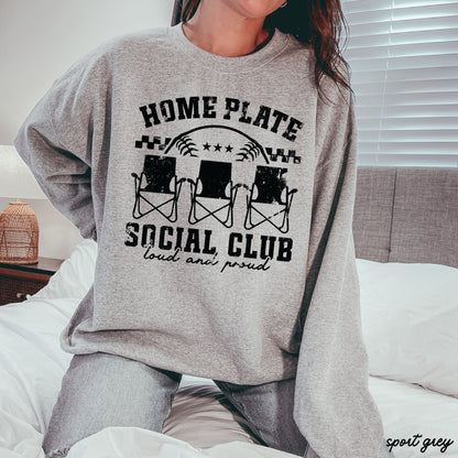 Home Plate Social Club Sweatshirt *9 Colors (S-3X) Chloe Vs Tank The Boutique