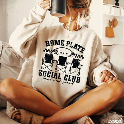 Home Plate Social Club Sweatshirt *9 Colors (S-3X) Chloe Vs Tank The Boutique