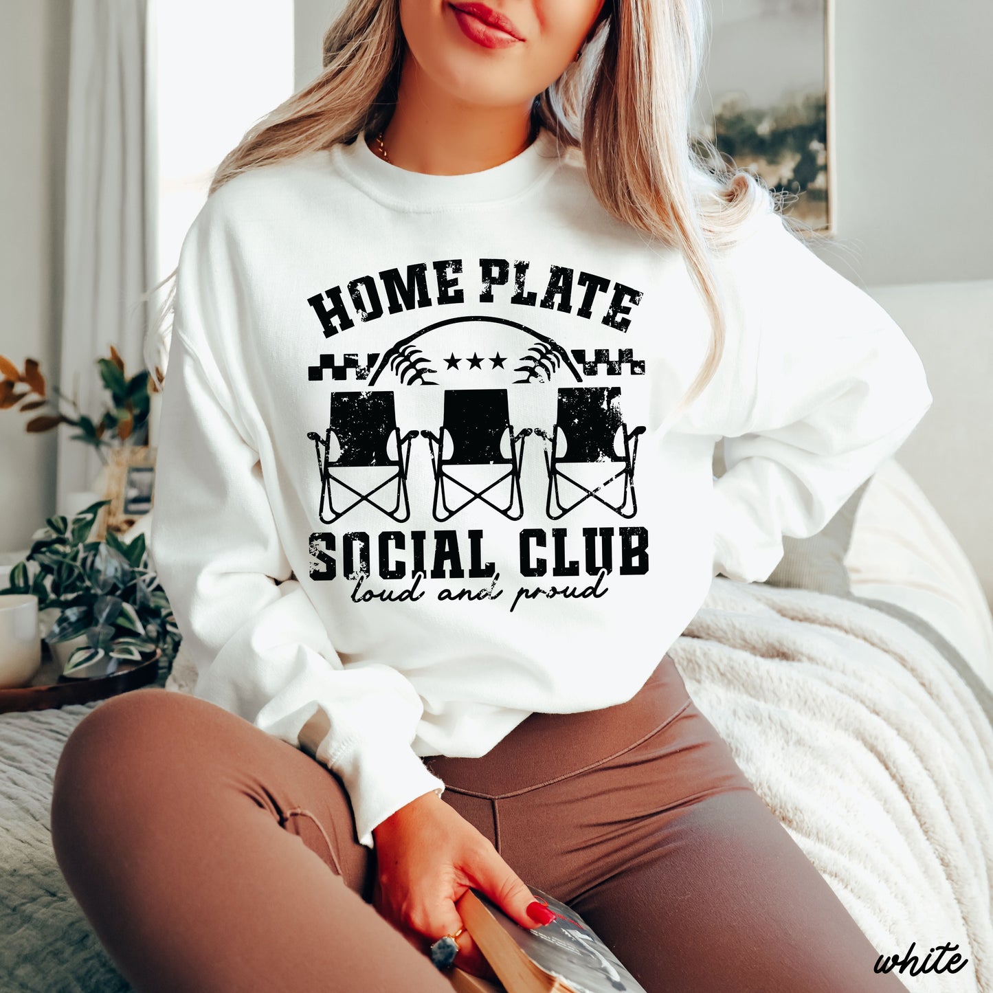 Home Plate Social Club Sweatshirt *9 Colors (S-3X) Chloe Vs Tank The Boutique