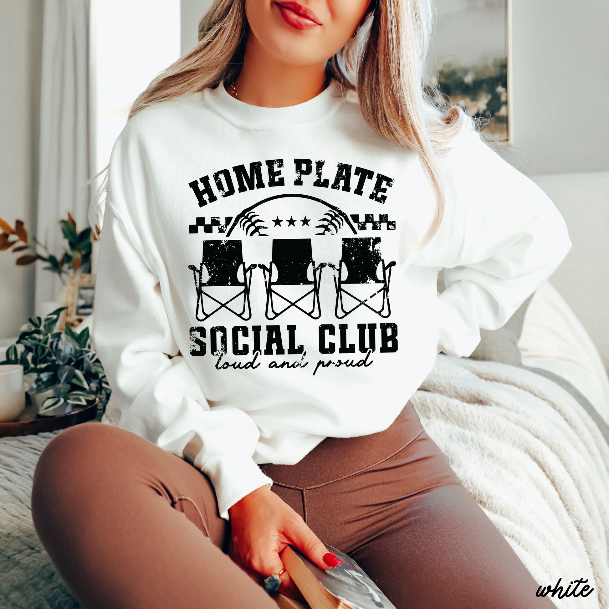 Home Plate Social Club Sweatshirt *9 Colors (S-3X) Chloe Vs Tank The Boutique