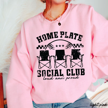 Home Plate Social Club Sweatshirt *9 Colors (S-3X) Chloe Vs Tank The Boutique