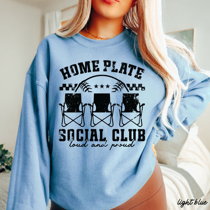Home Plate Social Club Sweatshirt *9 Colors (S-3X) Chloe Vs Tank The Boutique