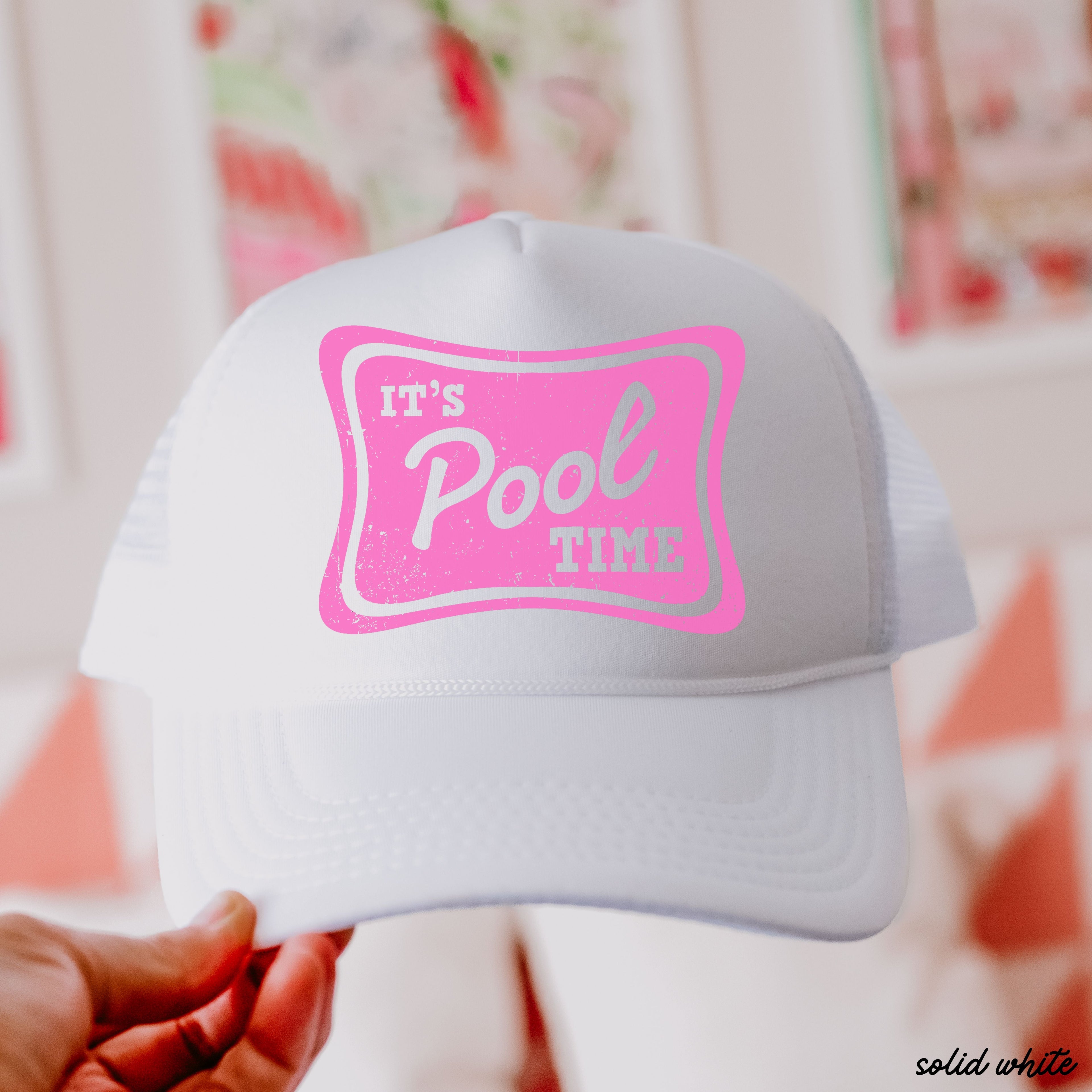 It's Pool Time Trucker Hat *12 COLORS Chloe Vs Tank The Boutique