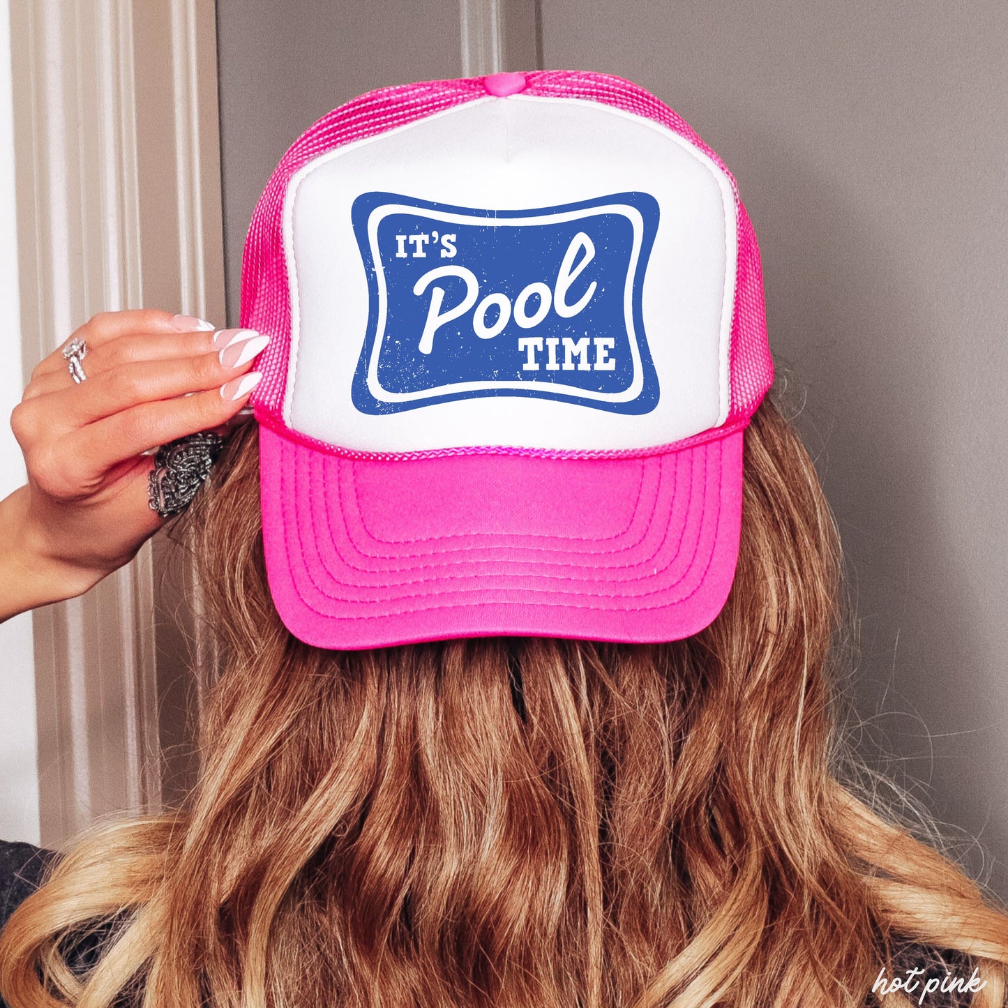 It's Pool Time Trucker Hat *12 COLORS Chloe Vs Tank The Boutique