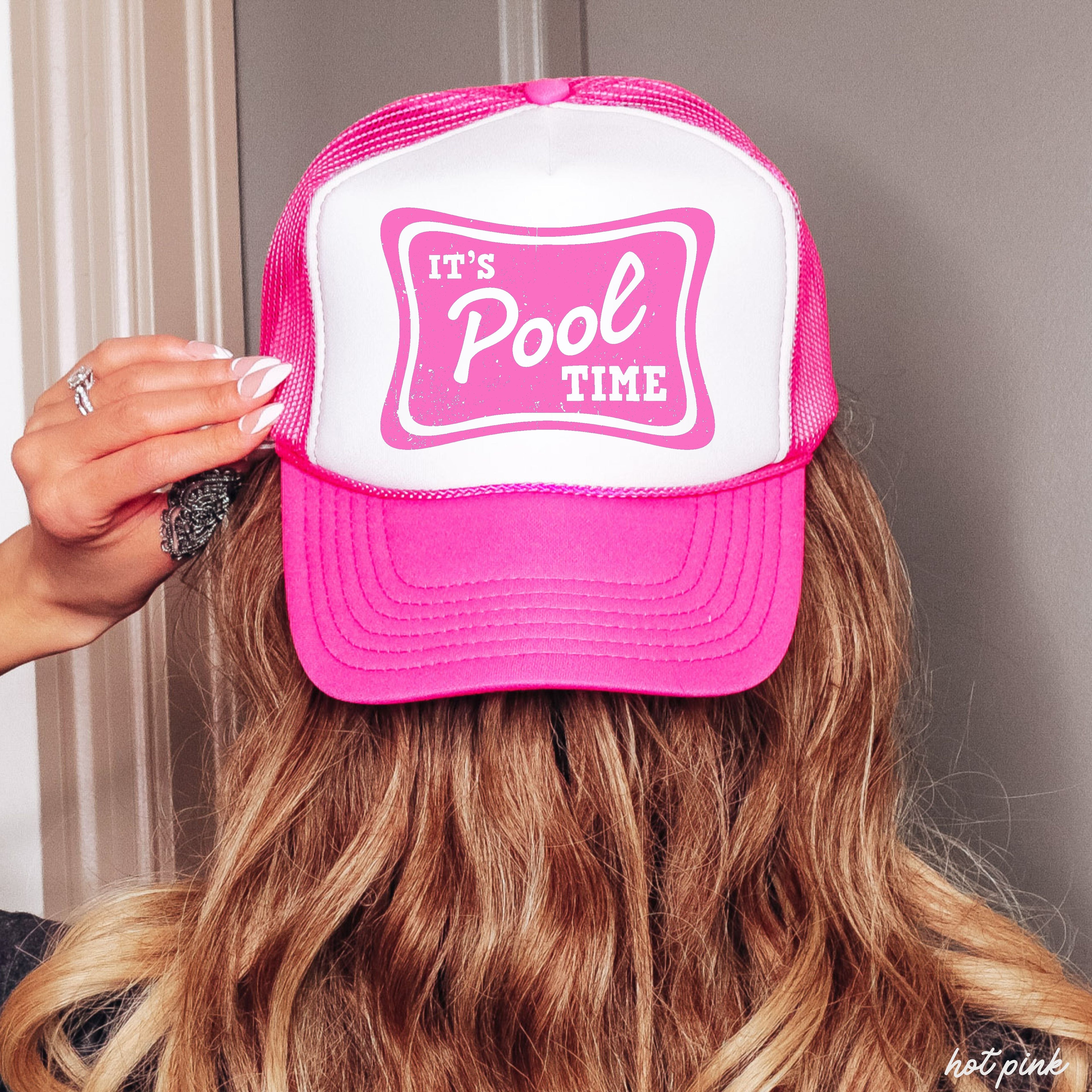 It's Pool Time Trucker Hat *12 COLORS Chloe Vs Tank The Boutique