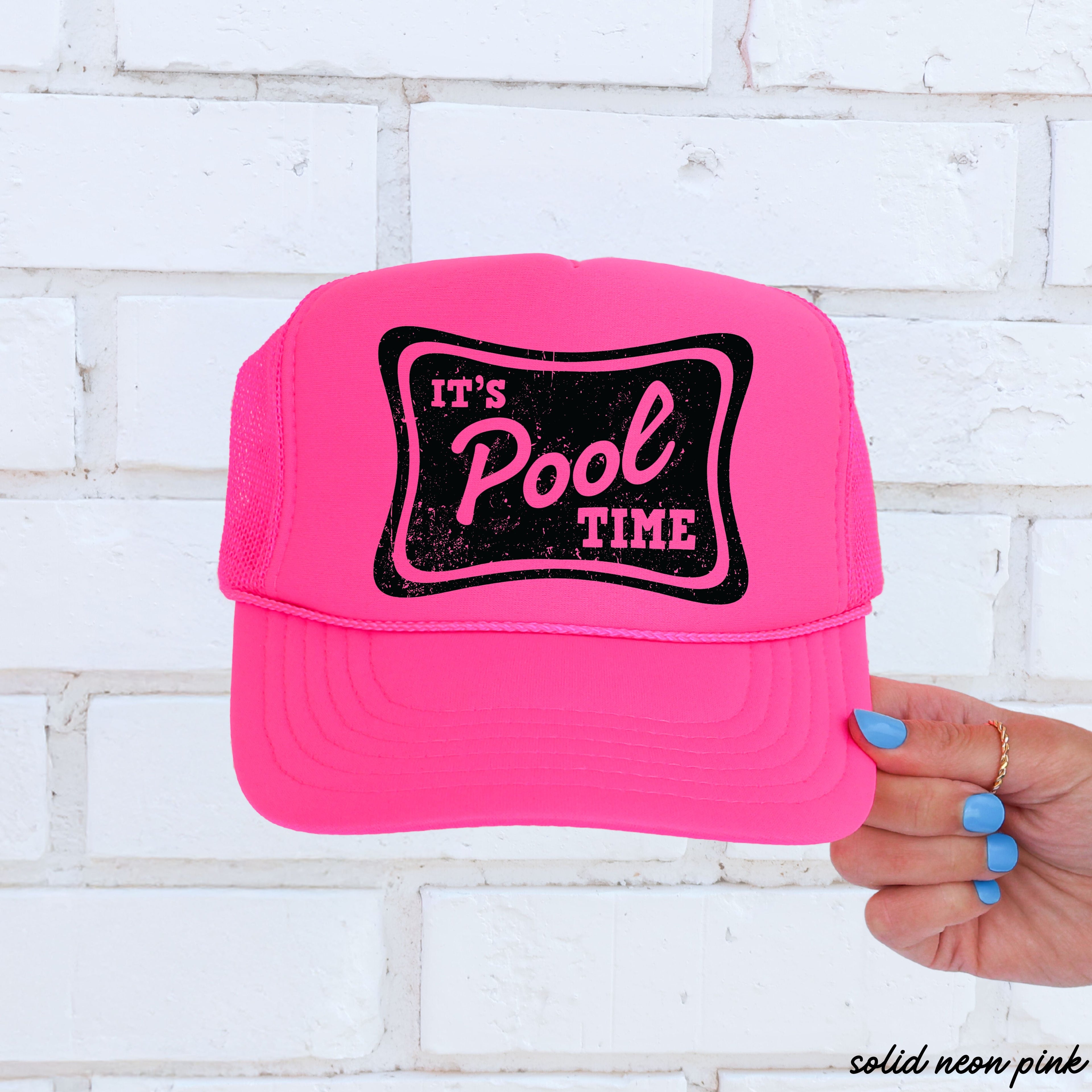 It's Pool Time Trucker Hat *12 COLORS Chloe Vs Tank The Boutique