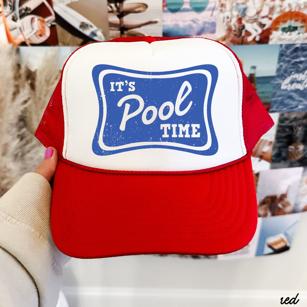 It's Pool Time Trucker Hat *12 COLORS Chloe Vs Tank The Boutique
