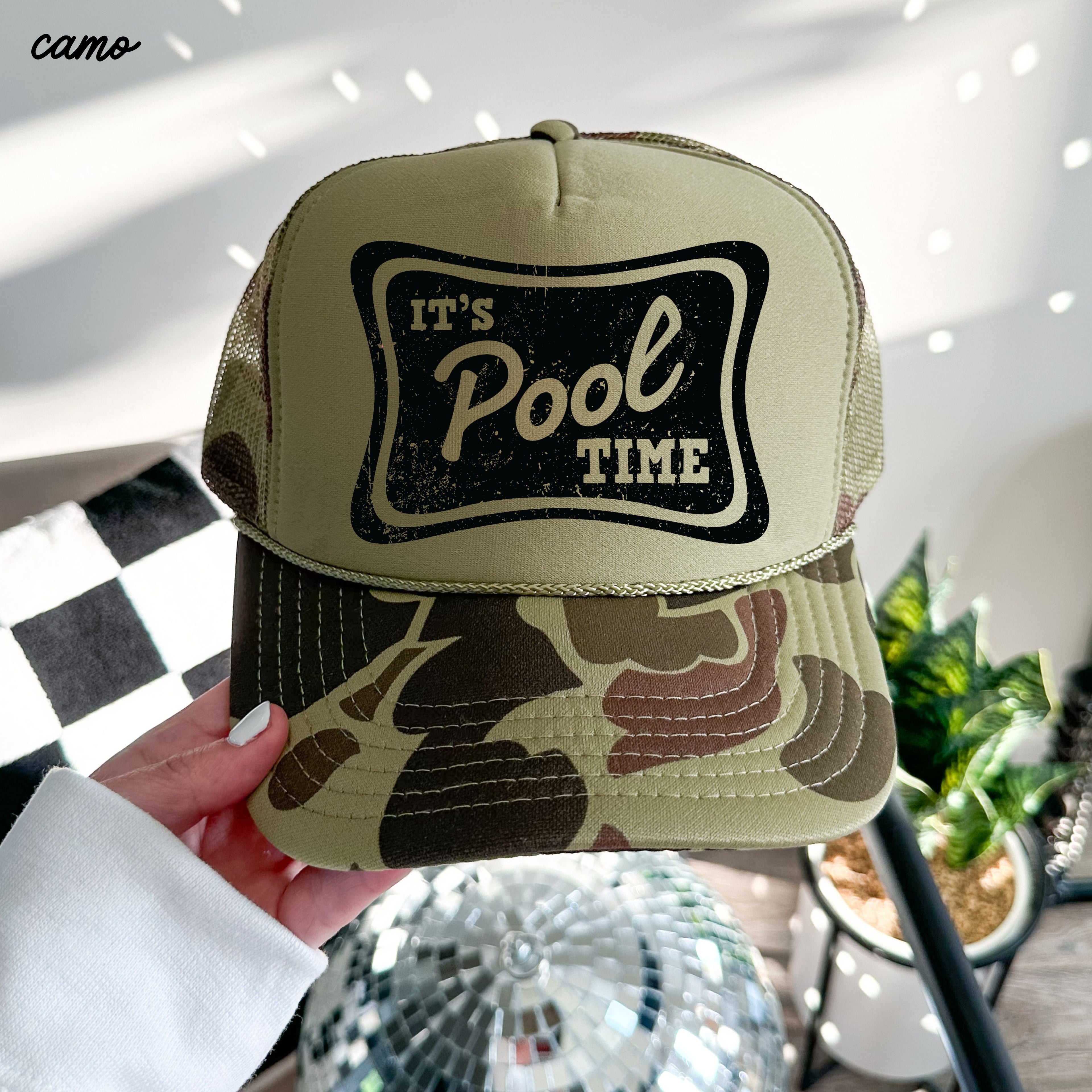 It's Pool Time Trucker Hat *12 COLORS Chloe Vs Tank The Boutique