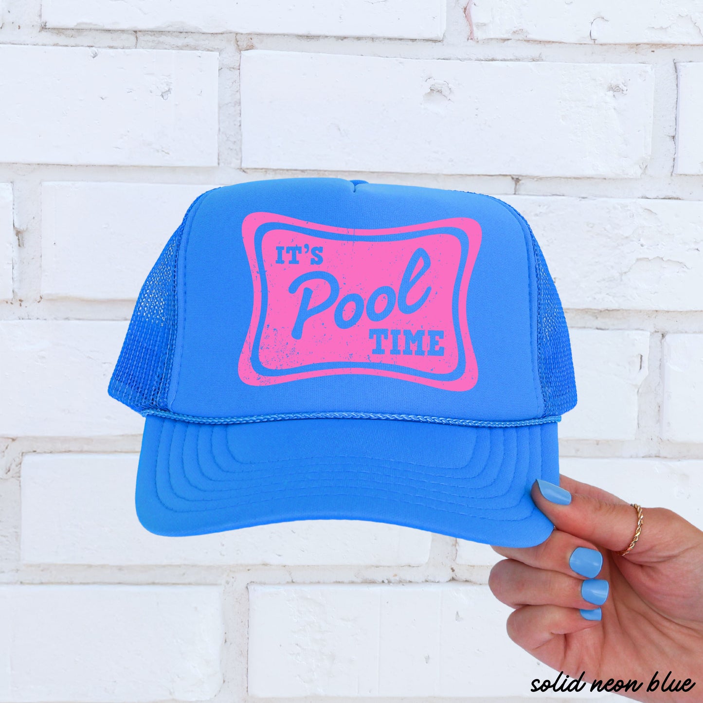It's Pool Time Trucker Hat *12 COLORS Chloe Vs Tank The Boutique