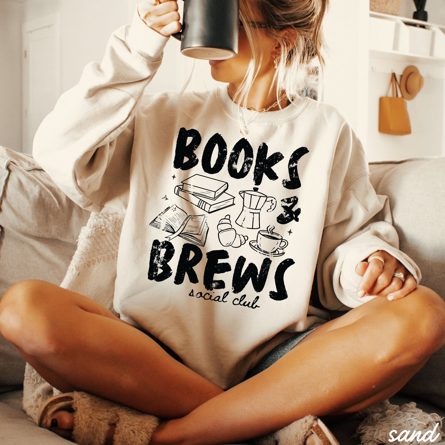 Books & Brews Sweatshirt *9 Colors (S-3X) Chloe Vs Tank The Boutique