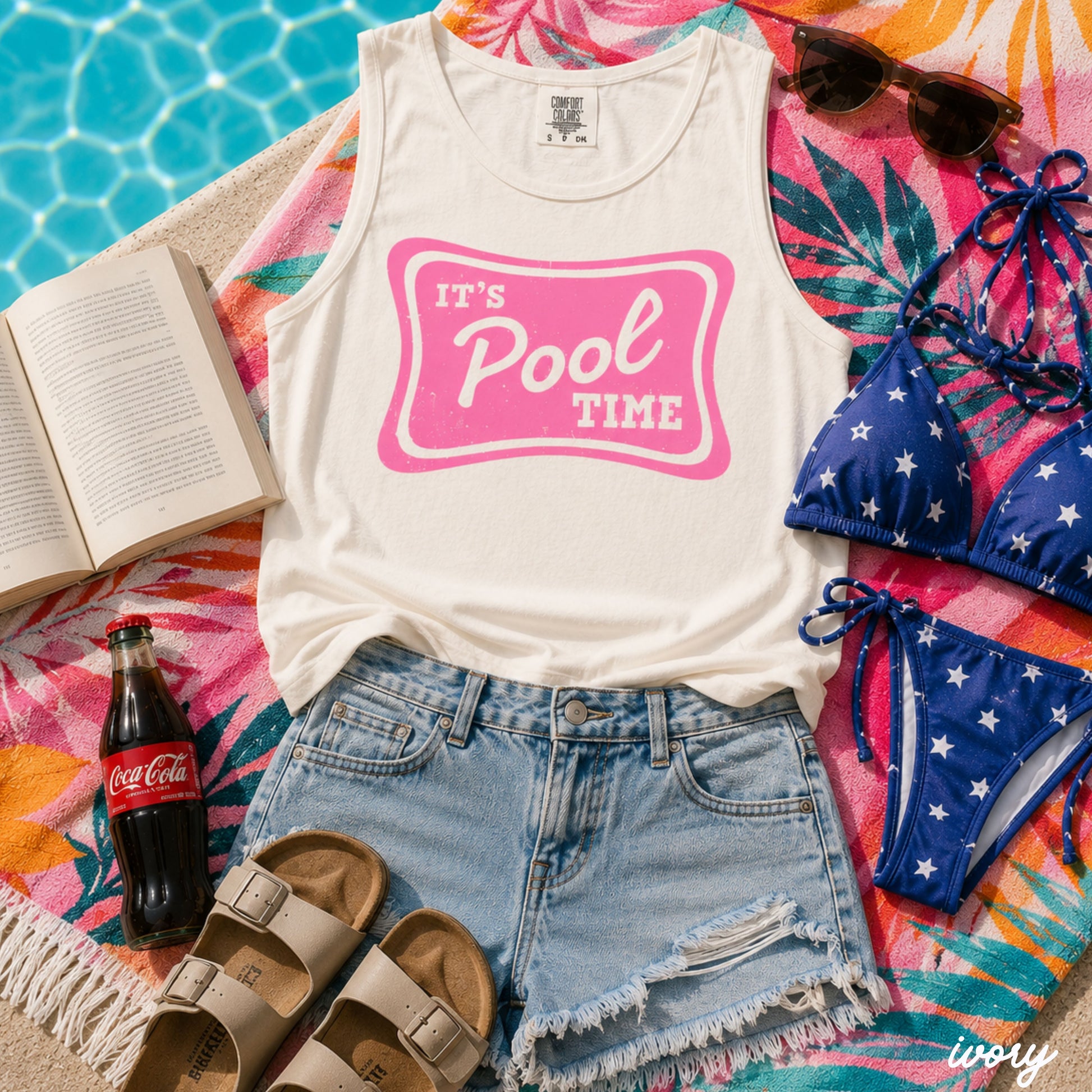 Pool Time Tank *10 Colors (S-3X) Chloe Vs Tank The Boutique