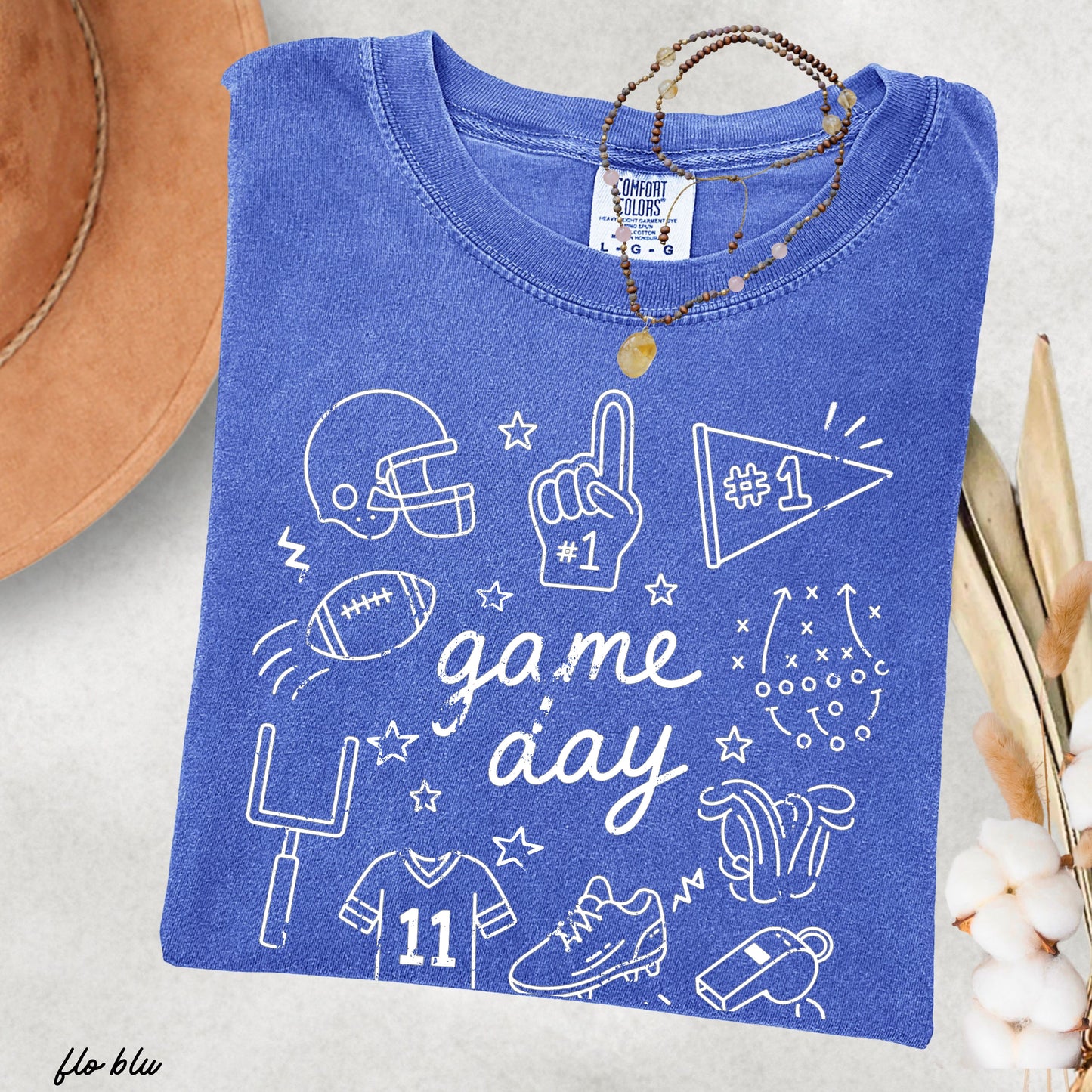 Football Game Day Doodle Tee *16 Colors (S-3X) Chloe Vs Tank The Boutique