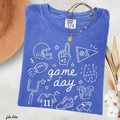 Football Game Day Doodle Tee *16 Colors (S-3X) Chloe Vs Tank The Boutique
