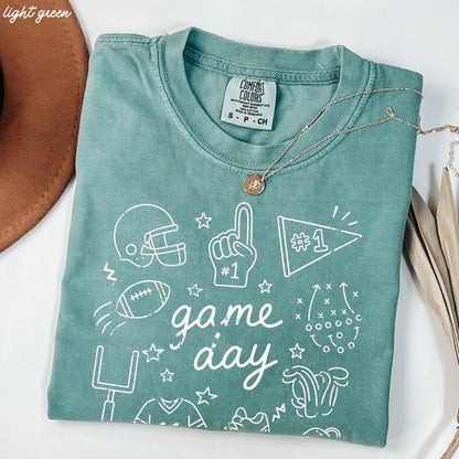 Football Game Day Doodle Tee *16 Colors (S-3X) Chloe Vs Tank The Boutique