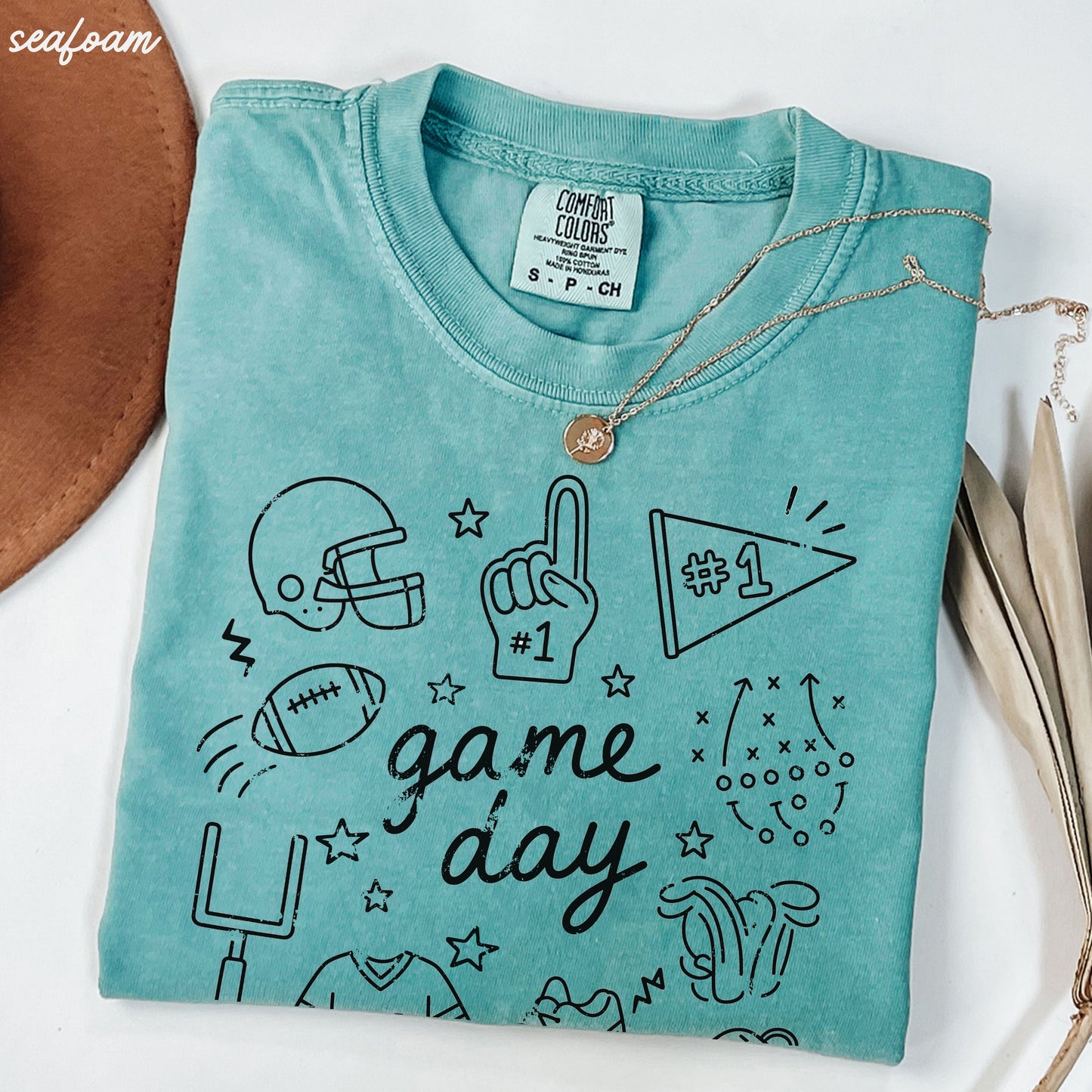 Football Game Day Doodle Tee *16 Colors (S-3X) Chloe Vs Tank The Boutique