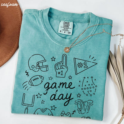 Football Game Day Doodle Tee *16 Colors (S-3X) Chloe Vs Tank The Boutique