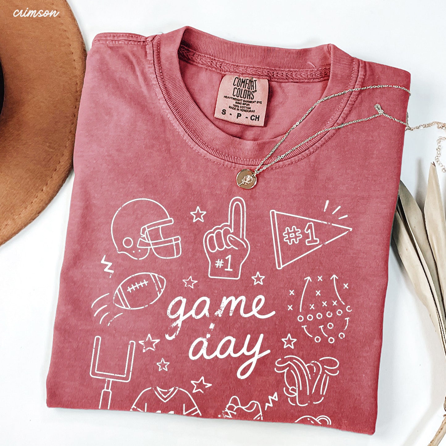 Football Game Day Doodle Tee *16 Colors (S-3X) Chloe Vs Tank The Boutique