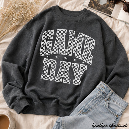 Game Day Checkered Sweatshirt *6 Colors (S-3X) Chloe Vs Tank The Boutique