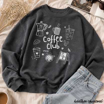 Coffee Club Doodle Sweatshirt *10 Colors (S-3X) Chloe Vs Tank The Boutique
