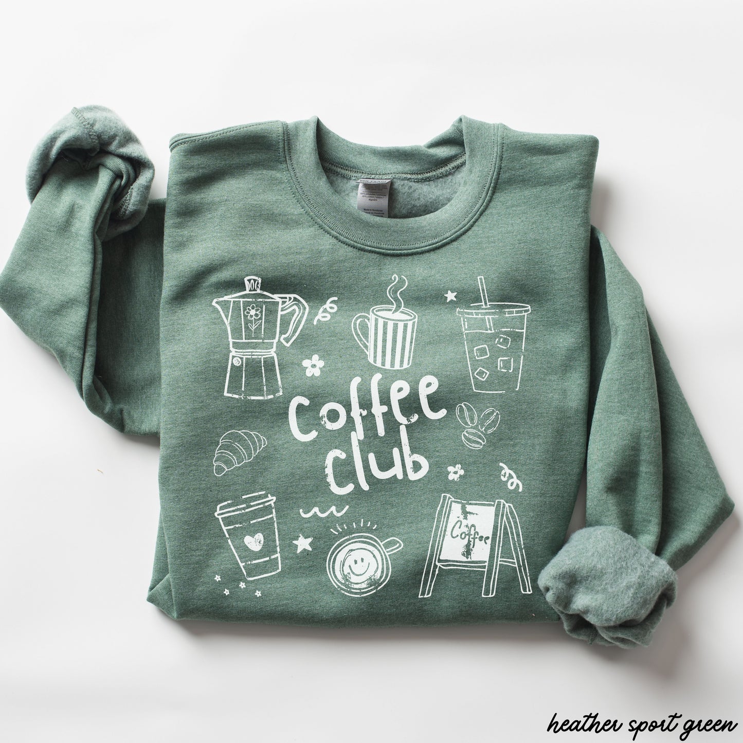 Coffee Club Doodle Sweatshirt *10 Colors (S-3X) Chloe Vs Tank The Boutique