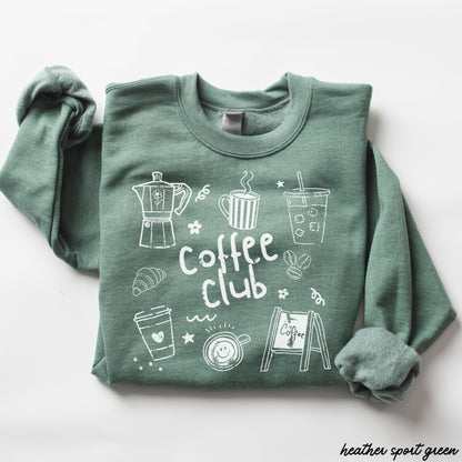 Coffee Club Doodle Sweatshirt *10 Colors (S-3X) Chloe Vs Tank The Boutique