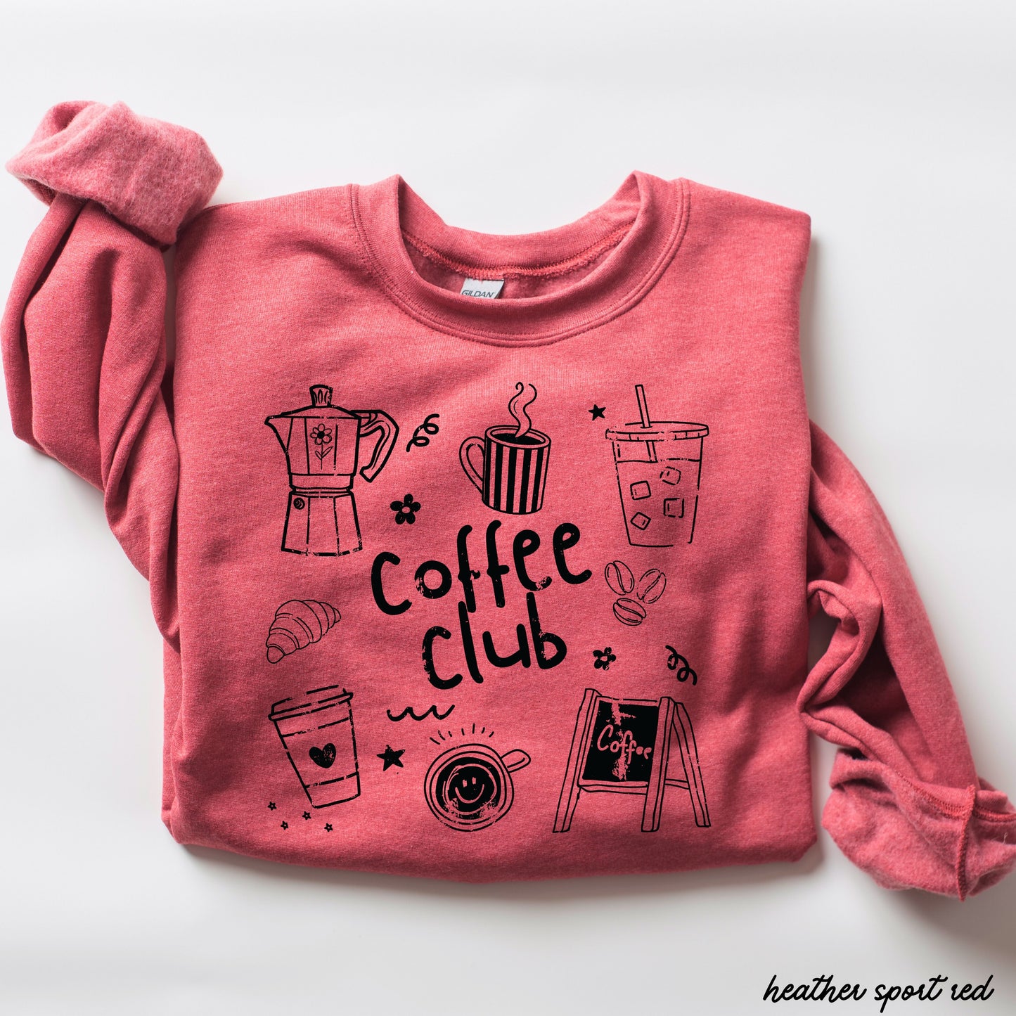 Coffee Club Doodle Sweatshirt *10 Colors (S-3X) Chloe Vs Tank The Boutique
