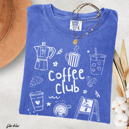Coffee Club Doodle Tee *16 Colors (S-3X) SC Chloe Vs Tank The Boutique