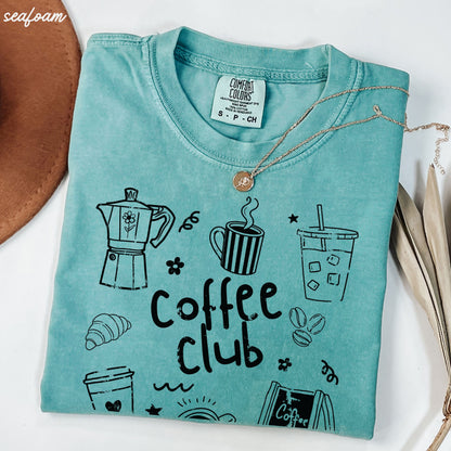 Coffee Club Doodle Tee *16 Colors (S-3X) SC Chloe Vs Tank The Boutique