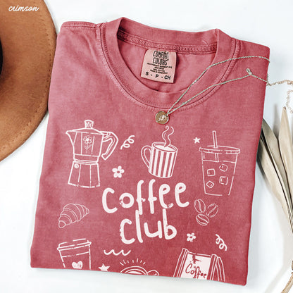 Coffee Club Doodle Tee *16 Colors (S-3X) SC Chloe Vs Tank The Boutique