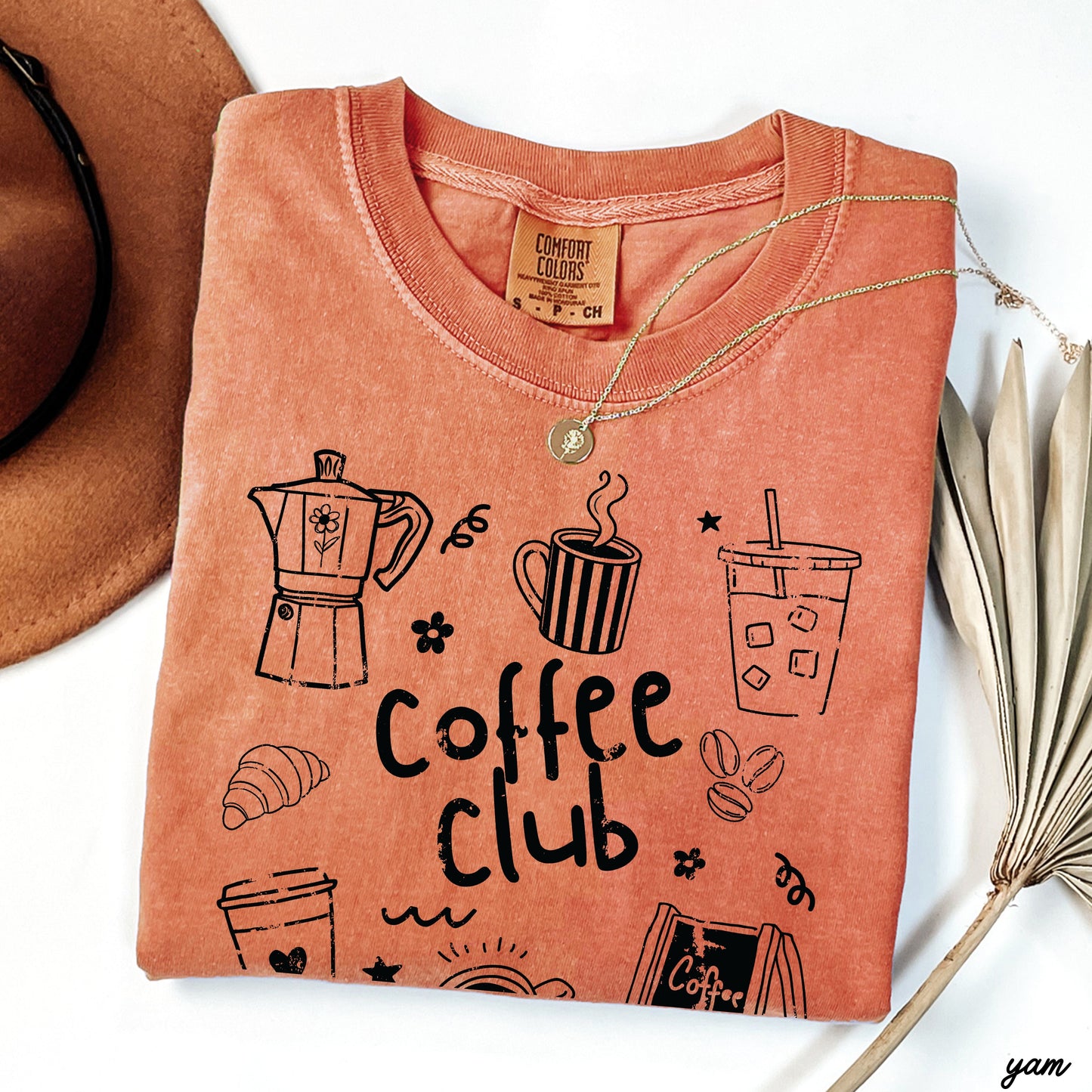 Coffee Club Doodle Tee *16 Colors (S-3X) SC Chloe Vs Tank The Boutique