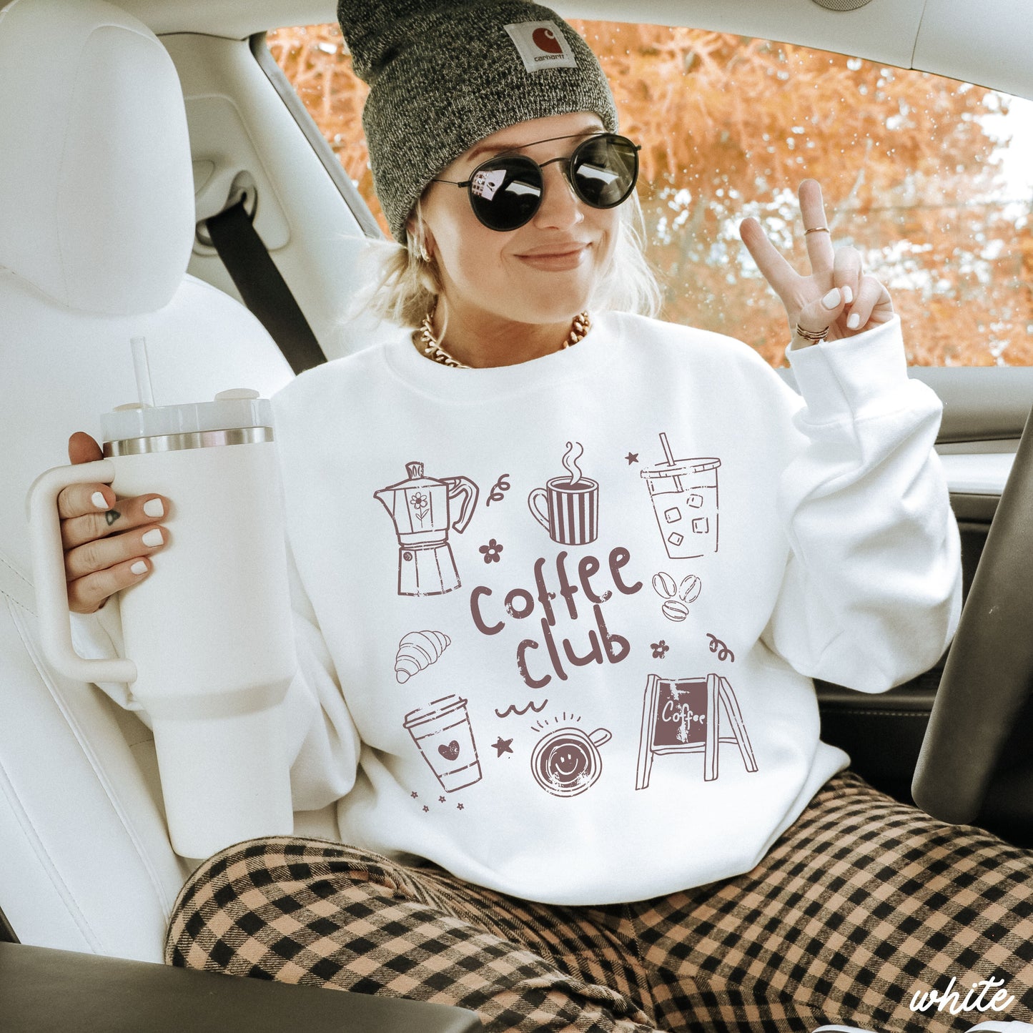 Coffee Club Doodle Sweatshirt *10 Colors (S-3X) Chloe Vs Tank The Boutique