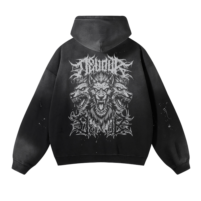 Devour Grunge Cerberus Distressed Hoodie Goth Cloth Co.