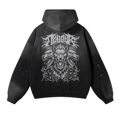 Devour Grunge Cerberus Distressed Hoodie Goth Cloth Co.